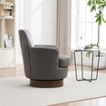 thumbnail image 3 of 360 Degree Swivel Barrel Chair, Comfy Upholstered Accent Chair Lounge Chair with Stainless Steel Base and Upholstered Cusion, Modern Round Single Sofa Armchair for Living Room Bedroom, 3 of 8