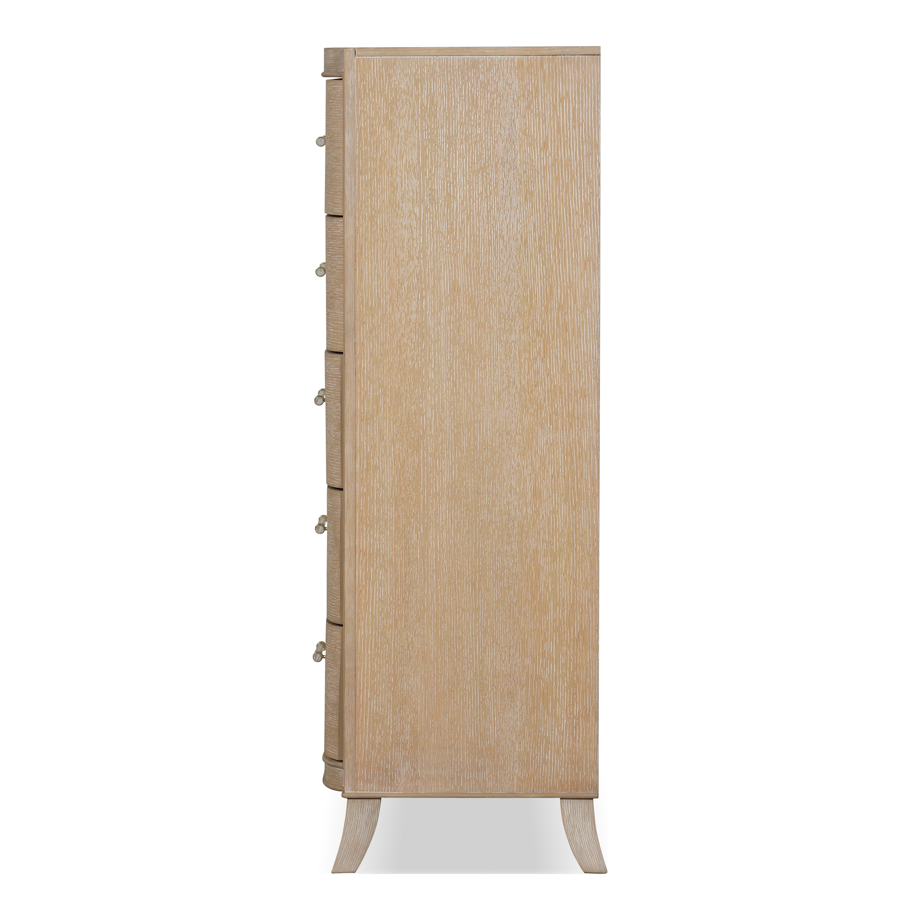 Furniture of America Enmi 5-Drawer Solid Wood Adult Vertical Dresser, Natural Oak