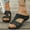 Black, variant on Gspmoly Women Slides Sandals, Women's Fashion Casual Summer New Solid Color Roman Casual Bow Shoes Wedge Heel Slippers Shower Slides Blue 43