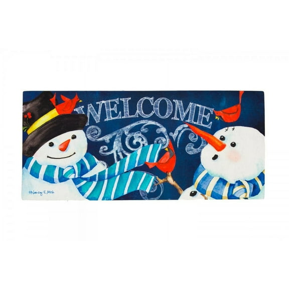 Evergreen Flag Snowman Welcome Sassafras Switch Mat