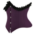 thumbnail image 4 of Elainilye Fashion Corset Tops for Women Lace Patchwork Color Gothic Court Evening Wear Shaping Top Corsets Underbust,Purple, 4 of 8