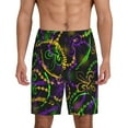 thumbnail image 2 of Daiia Neon Mardi Gras Mens Woven Stretch Pajama Short,Short Pajama Pants-Large, 2 of 9