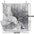 thumbnail image 4 of Rideau de Douche en Marbre Gris Doré - Ensemble de Rideaux de Bain en Tissu Minimaliste et Moderne à Motif Abstrait, Comprend des Crochets, 72x72 Pouces, Ajoute Sophistication et Élégance à Tout Décor de Salle de Bain, 4 of 6