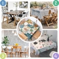 thumbnail image 4 of Beige Pioneer Flower and Leaf Pattern Square Tablecloth,Waterproof Square Table Cover,Wipeable Spillproof Washable Table Cover for Home Kitchen Party Decor 60"x60"(152x152cm), 4 of 6