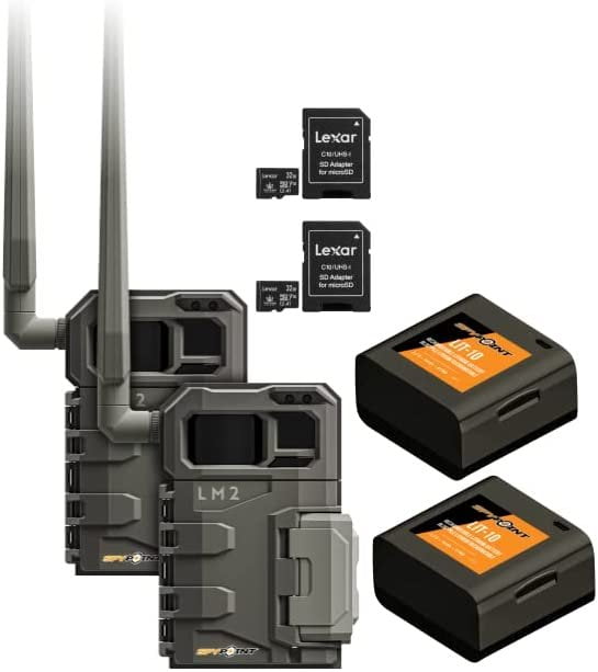 SPYPOINT LM2 Twin Pack Cellular Trail Camera 20MP Photos, Infrared Game Night Vision Photos