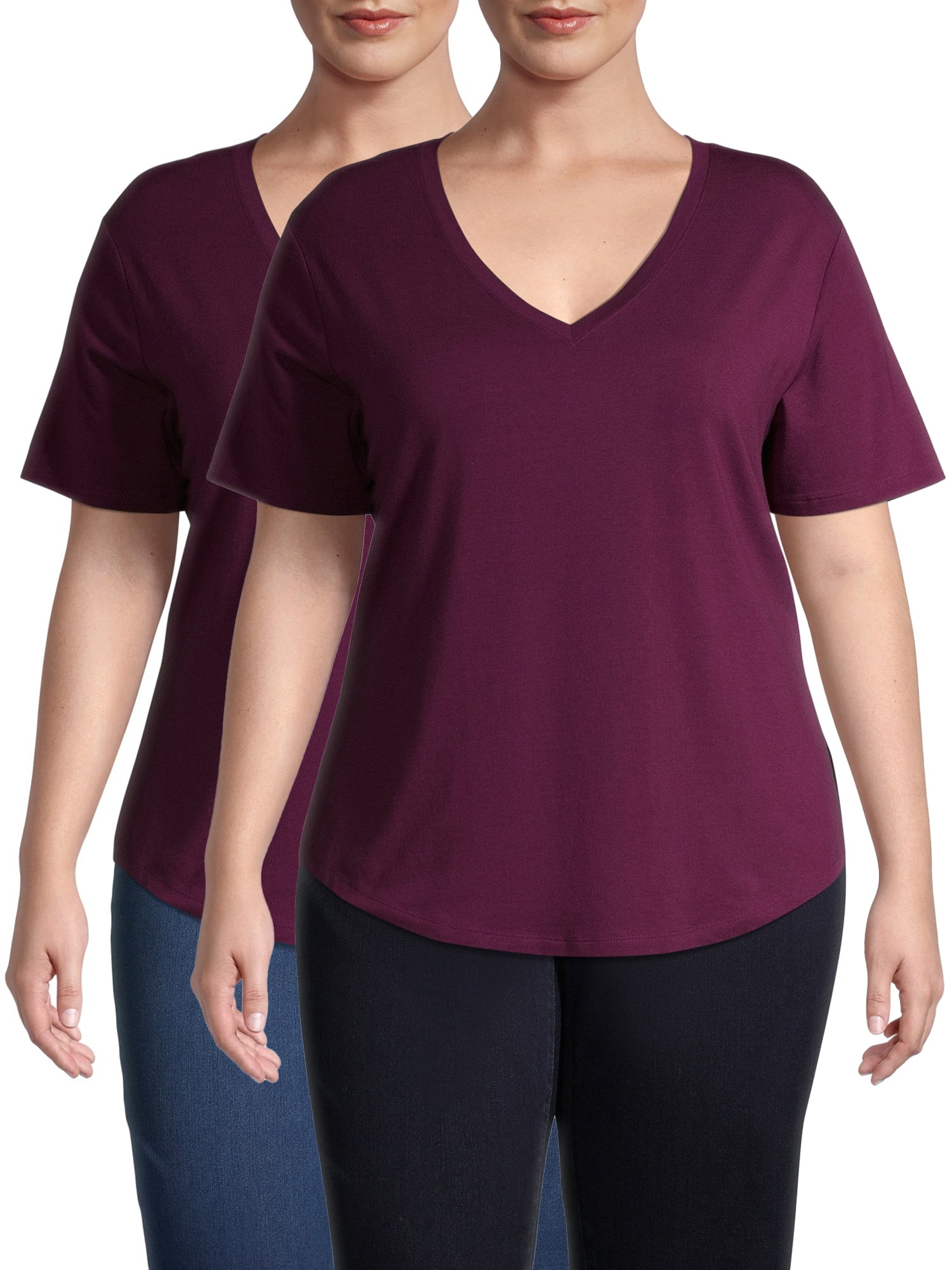Walmart terra and sky v neck t shirts Clearance