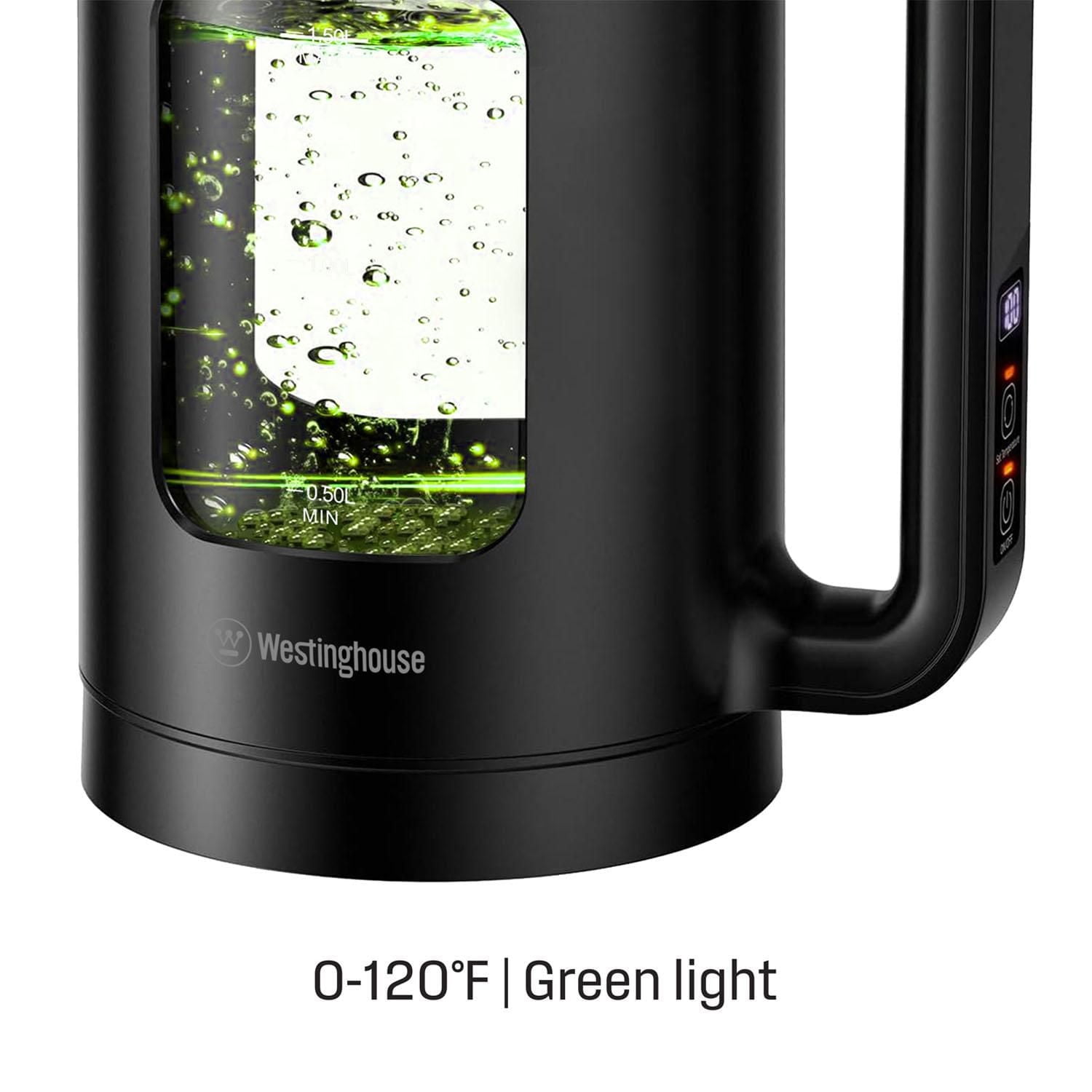 Bouilloire électrique numérique Westinghouse 1,5 L en verre avec LED à changement de couleur - Contrôle de la température et maintien au chaud