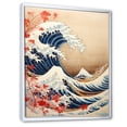 thumbnail image 2 of Designart "The Red Great Wave A Masterpiece from Kanagawa I" Nautical & Beach Floater Framed Canvas Print, 2 of 7