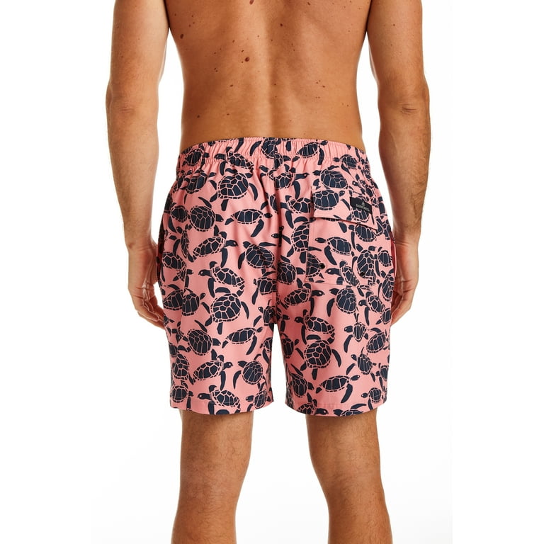 RFT Rainforest Men s Mesh Lined Quick Drying Swim Trunk Turtles Gone Wild Flamingo Pink M