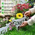 thumbnail image 5 of Decorative Cast Iron Garden Edging Border, 4 Pack White Landscape Fence Panels, 5 of 6