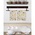 thumbnail image 3 of Yellow Grey Botanical Kitchen Dish Towels for Drying Dishes Set of 2, Spring Floral Watercolor Rustic Waffle Weave Microfiber Hand Tea Bathroom Towels Quick Dry & Absorbent Towel 15.7x23.6, 3 of 7