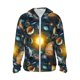 thumbnail image 1 of Fotbe Space Planet Chaqueta con Protección Solar UPF 50+ para Hombre y Mujer, Camisa con Capucha y Bolsillos-Large, 1 of 7