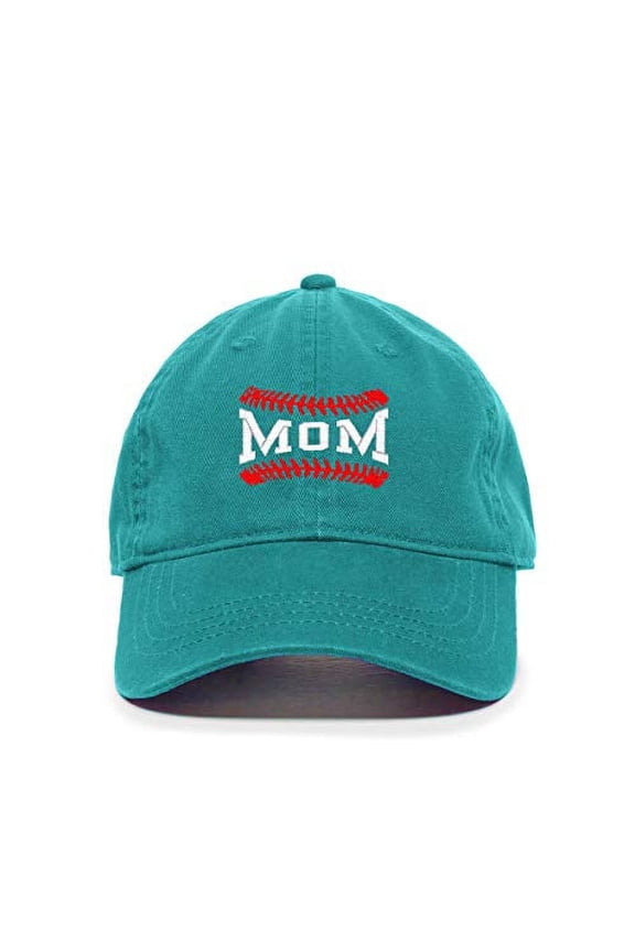 Baseball Mom Baseball Cap Embroidered Cotton Adjustable Dad Hat Teal