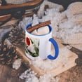 thumbnail image 5 of 3dRose, White Ginger and Red and Pink Zinnias, 11oz Two-Tone Blue Mug, 5 of 7