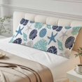 thumbnail image 4 of Navy Blue Coastal Body Pillow Cover 20 x 54 Inch Decorative Pillow Cover Starfish Shell Coral Summer Beach Ocean Lumbar Pillowcase Seasonal Rectangle Cushion Case for Couch Sofa Bed Living Room, 4 of 9