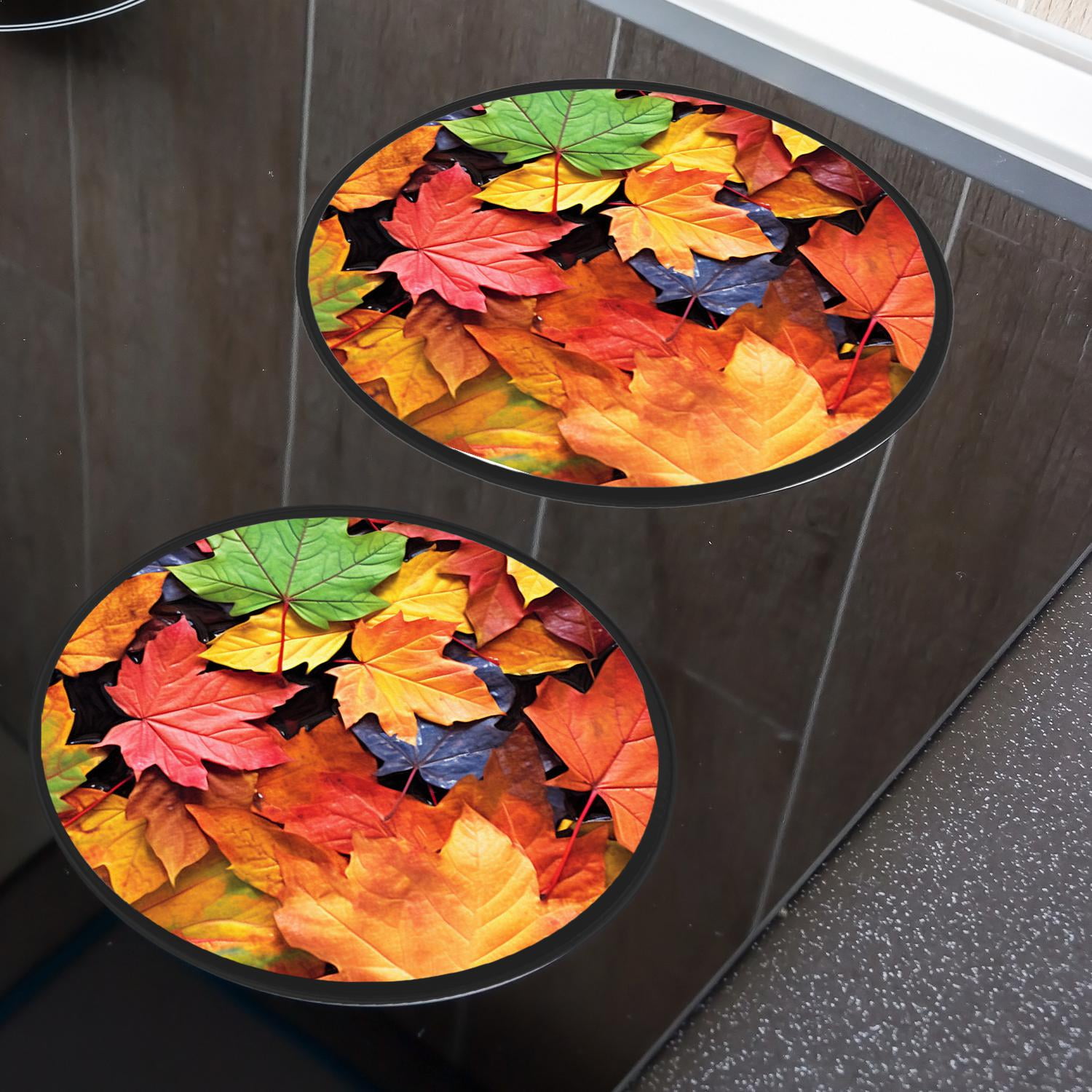 Stove Burner Covers 4 Pcs for Home Decor Cooktop Decorative ,Autumn Fall Leaves Lovely, Round Electric Stove Burner Covers 8Inch And 10Inch