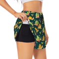 thumbnail image 1 of Balery Snails And Butterfies Pantalones cortos deportivos para mujer con forro y dos bolsillos, elásticos, para entrenamiento, gimnasio, yoga-Large, 1 of 7