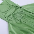 thumbnail image 6 of Women's Sexy Backless Satin Mini Dress Layered Ruffle Hem Tie Back Graduation Dress, 6 of 7