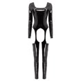 thumbnail image 1 of XUNZOO Combinaison Sans Manches en PVC Wetlook pour Femmes, Combinaison Intégrale Ajourée, Boîte de Nuit 3 Noir G, 1 of 7