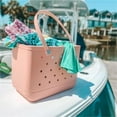 thumbnail image 4 of Waterproof Unisex Fashion EVA Beach Tote - DIY Mesh Design, Large Capacity (38x32x13cm), Pink Medium Size (650g) - Anti-Deformed Casual Shoulder Bag for Travel & Daily Use, 4 of 6