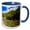 Blue/White, variant on 3drose, the Animas River, San Juan National Forest, Colorado, Usa, 15oz Two-tone Black Mug