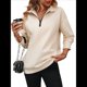 thumbnail image 1 of Sudaderas de Gran Tamaño para Mujer, Suéteres de Otoño, Sudaderas con Capucha de Moda, Jersey con Media Cremallera, Camisas de Larga, Ropa Albaricoque M, 1 of 10