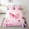 thumbnail image 2 of Homewish Pink Butterfly 7-Piece Bedding Comforter Set,Rustic Flower Floral King Bedding Sets,Ink Paingting Aesthetic Bed Sheets For Girls,Ultra Soft Home Decor Reversible, 2 of 8