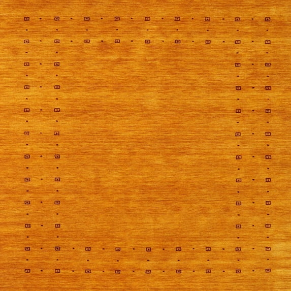 Ahgly Company Machine Washable Indoor Square Contemporary Orange Red Area Rugs, 4' Square
