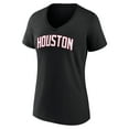 thumbnail image 2 of Women's Black Houston Rockets Wordmark V-Neck T-Shirt, 2 of 3