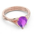 thumbnail image 3 of Diamond-Capitals 2.00 Carat Pear Cut Amethyst Gemstone New Solitaire Engagement Ring for Women 18K Rose Gold Size 8.5, 3 of 8