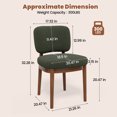 thumbnail image 3 of ClinQ Dining Chairs Set of 2, Boucle Upholstered Seat with Wood Legs and Curved Back, Modern Accent Seating for Kitchen, Dining Room, Green, 3 of 6