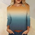 thumbnail image 2 of Staron Women Vintage Printed Sweaters Round Neck Long Sleeve Casual Soft Lightweight Fall Pullover Tops Mint Green 3XL, 2 of 7