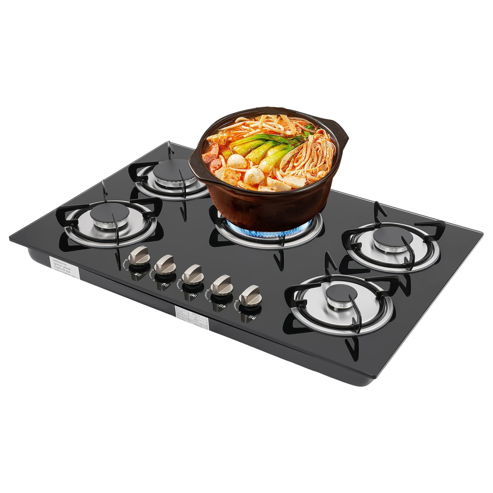 30" Stove Top Gas Cooktop Burner Kitchen Cooking LPG /Propane with 5 Burners 77*51*7cm for Domestic Or Commercial Use
