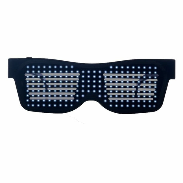 Jumpingount Las gafas LED inalámbricas verdaderas luminosas se iluminan con el control de la aplicación que brilla intensamente Carnival Club Lentes blanco