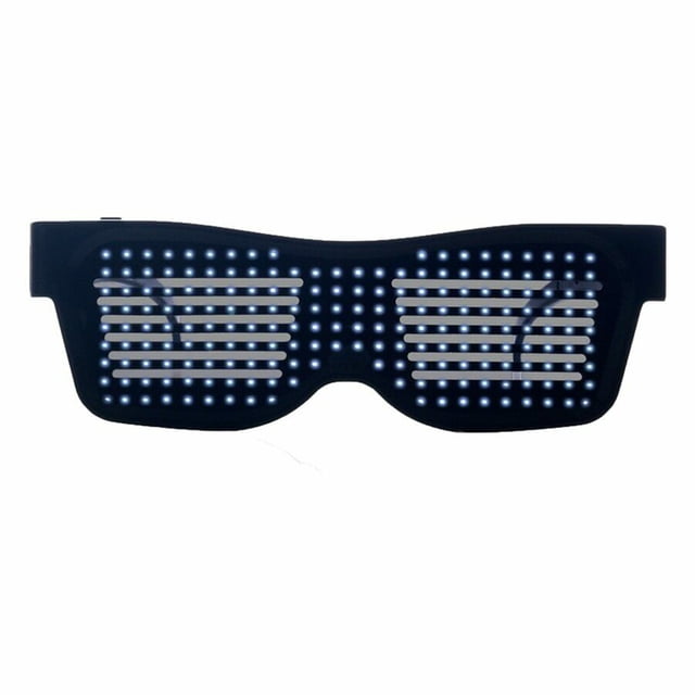 Minnieouse Las gafas LED inalámbricas verdaderas luminosas se iluminan con el control de la aplicación que brilla intensamente Carnival Club Lentes blanco Minnieouse JJ25635-02B