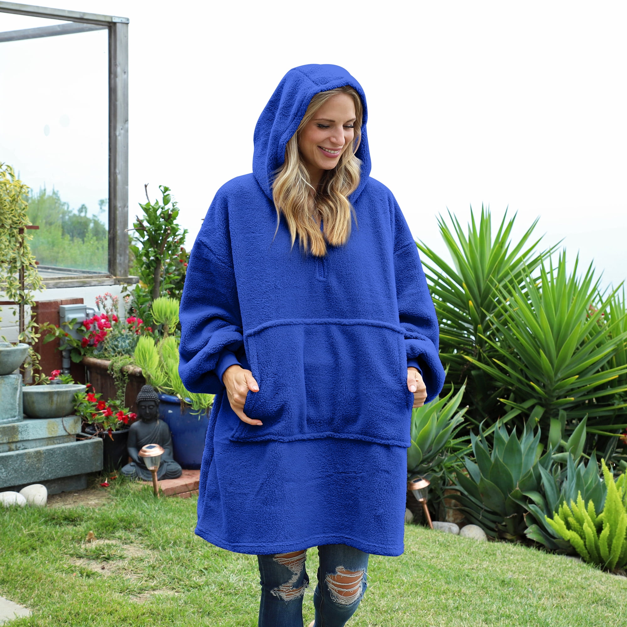 Flyingstar Oversized Hoodie Throws Blanket Sweatshirt, for Adults Men Women Teenagers Kids