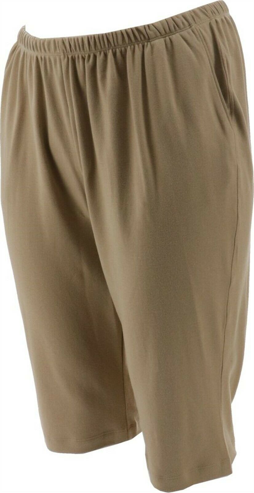 Petite Sport Knit Capri Pants Khaki 1XP 