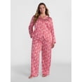thumbnail image 2 of Joyspun Women’s Stretch Satin Sleep Top and Pants, 2-Piece Set, Sizes XS to 3X, 2 of 5