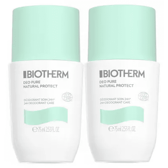 Deo Pure Natural Protect Déodorant Soin 24H Bio Roll-On Lot de 2 x 75 ml