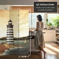thumbnail image 5 of Oriental Furniture 6 ft. Tall Lighthouses Canvas Room Divider - 3 Panel, 5 of 5