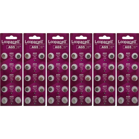 LOOPACELL Alkaline AG5/393/193/L754/LR48 60 Batteries