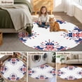 thumbnail image 6 of Independence Day Washable Round Area Rug 7 ft, American Flag Farmhouse, Soft Non Slip Rugs Stain Repellent Indoor Felt Carpet for Living Dining Room Bedroom Home Office, 6 of 9