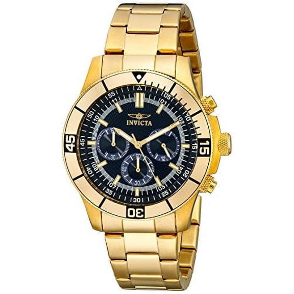 Invicta Men's Specialty 12844 45mm Gold Plated Stainless Steel Case Gold Tone Steel Bracelet flame fusion Watch