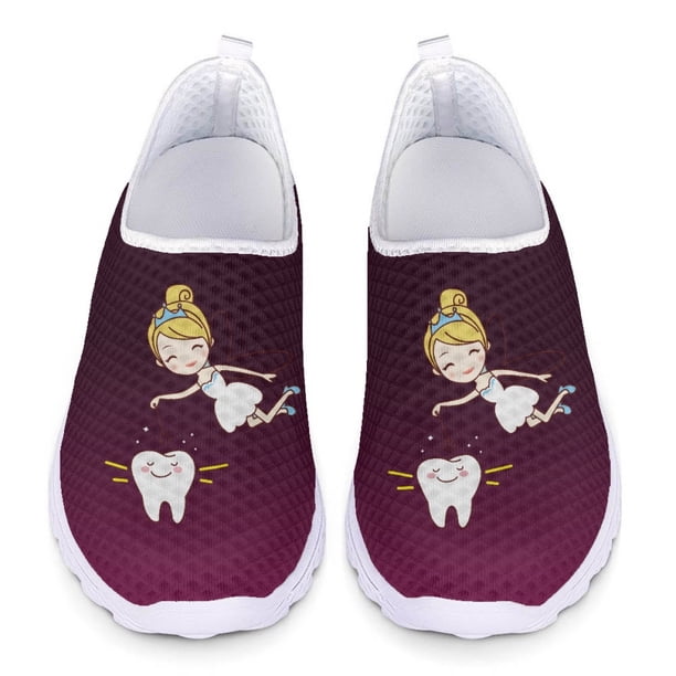 Zapatos de malla con diseño de hada de los dientes y ángel para mujer, cómodos y ligeros, sin cordones, para verano