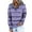 Purple, variant on QUYUON Sweatshirts for Women Loose Fit Striped Print Hooded Button Collar Drawstring Hoodies Pullover Sweatshirts Casual Long Sleeve Tops Shirts Lightweight Cute Sweatshirts Black L