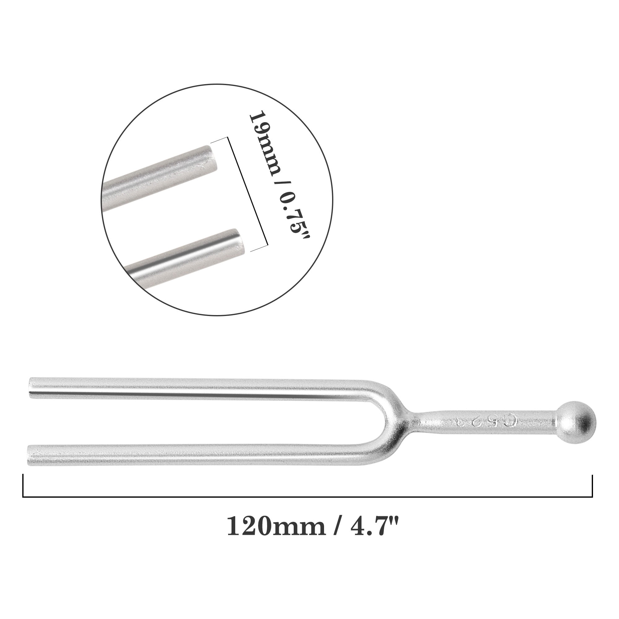 Guitar Metal Musical Instrument C Tune Tuning Fork 523Hz Silver Tone