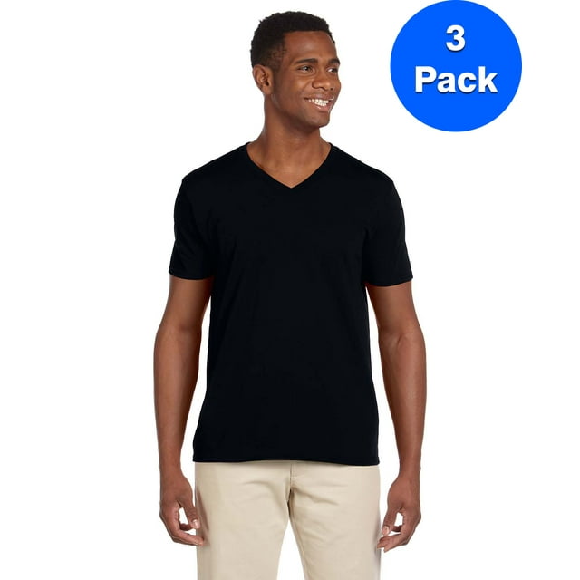Gildan Men's Softstyle V-Neck T-Shirt - G64V (Pack Of 3)