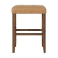 thumbnail image 6 of Alaterre Furniture Madison 30 in. Counter Height Bar Stool with Faux Leather Seat, Barstool for Kitchen Island or Bar, Walnut, 6 of 11