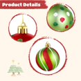 thumbnail image 4 of 24 piezas de adornos de bolas para árbol de Navidad, decoraciones para árbol de Navidad irrompibles de 2,4 pulgadas, bolas navideñas de plástico con lazos para colgar, juego de adornos navideños rojos, 4 of 6