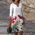 thumbnail image 1 of WILLBEST Maxi Vestidos de Mujer Vestido Vintage Informal con Estampado de Flores y Cuello En V para Mujer Vestido Elegante de Manga Larga y Longitud Media Extra Grande, 1 of 3